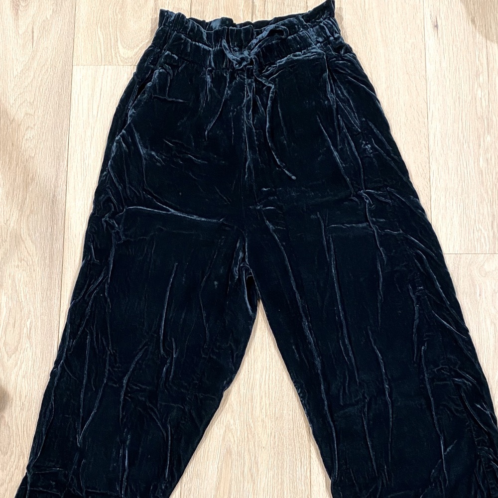 Green velvet pants